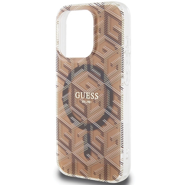 Guess IML GCube MagSafe dėklas iPhone 15 Pro Max - rudas - Image 6
