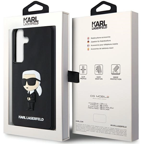 Karl Lagerfeld 3D guminis Ikonik dėklas Samsung Galaxy S24 - juodas - Image 8