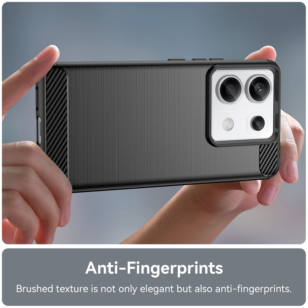 Carbon dėklas Xiaomi Redmi Note 13 5G - juodas - Image 5