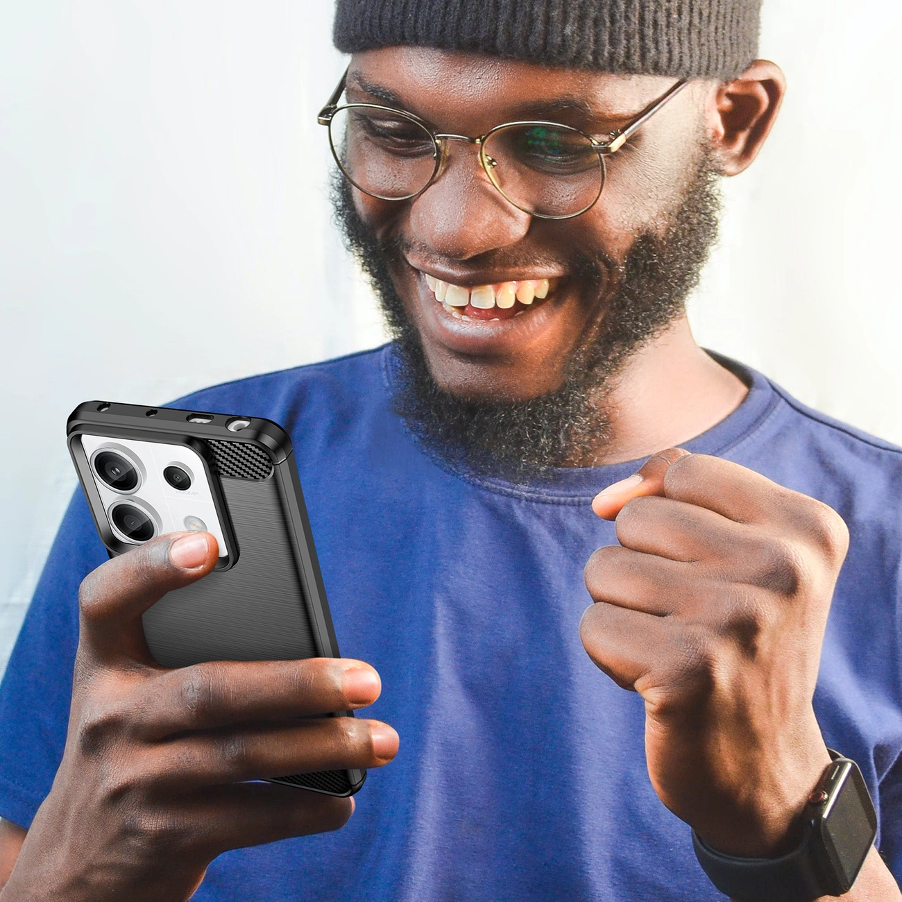 Carbon dėklas Xiaomi Redmi Note 13 5G - juodas - Image 7