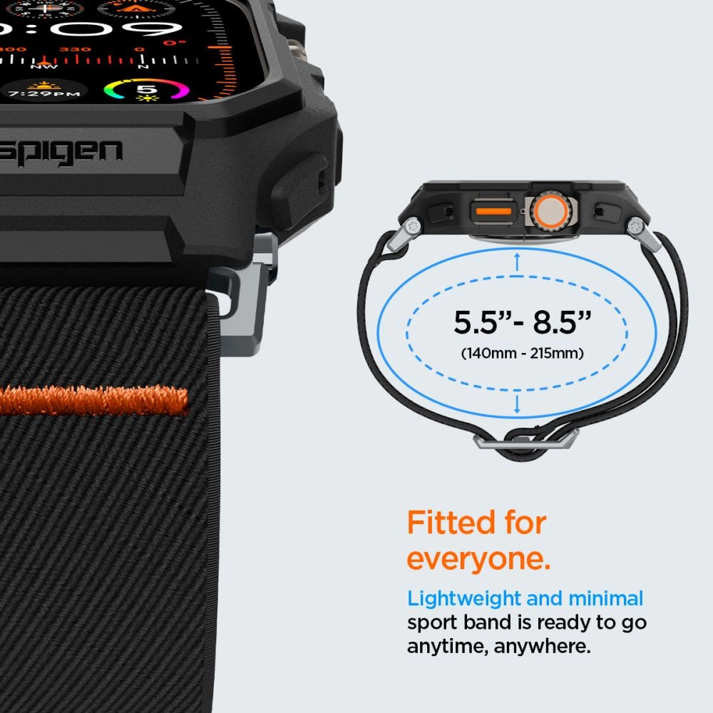 Spigen Lite Fit Pro dėklas su dirželiu Apple Watch Ultra 1 / 2 (49mm) - matinė juoda - Image 12