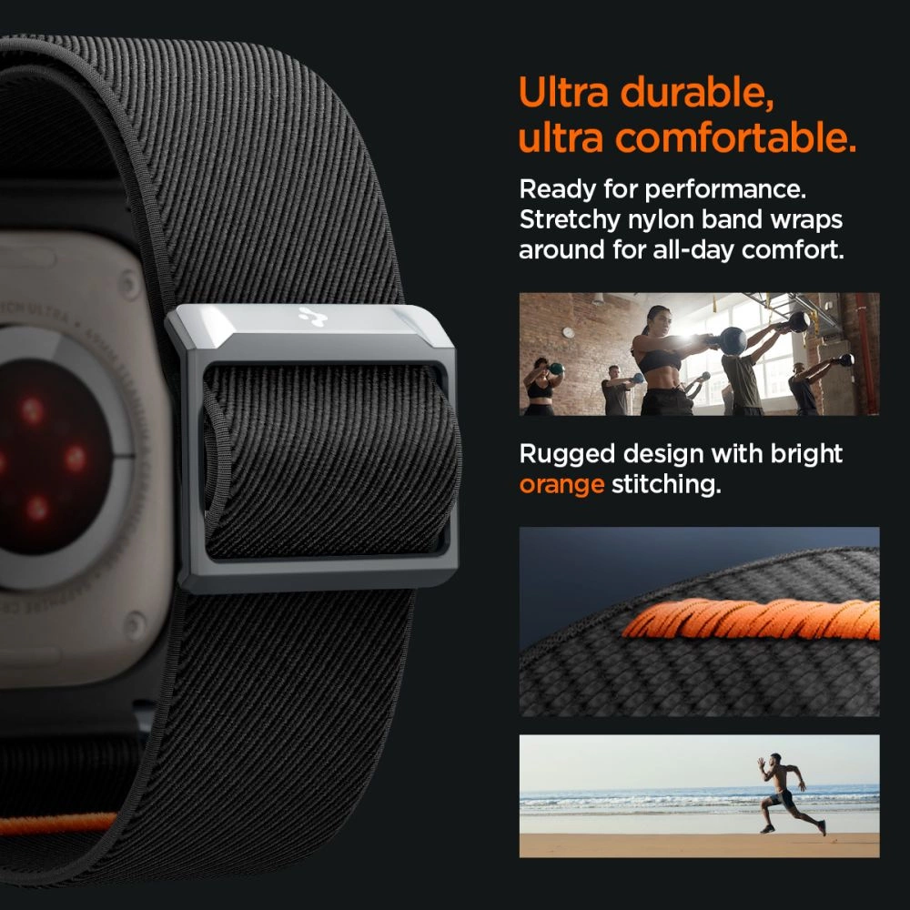 Spigen Lite Fit Pro dėklas su dirželiu Apple Watch Ultra 1 / 2 (49mm) - matinė juoda - Image 9
