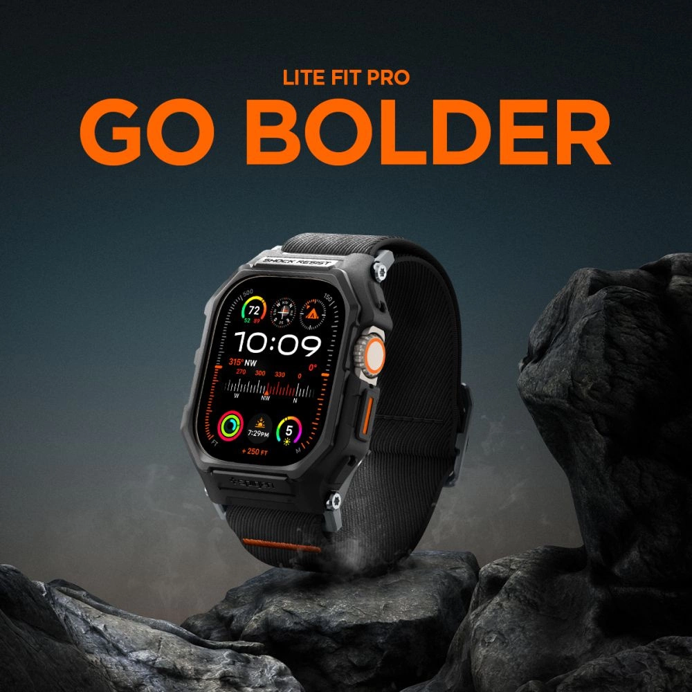 Spigen Lite Fit Pro dėklas su dirželiu Apple Watch Ultra 1 / 2 (49mm) - matinė juoda - Image 11