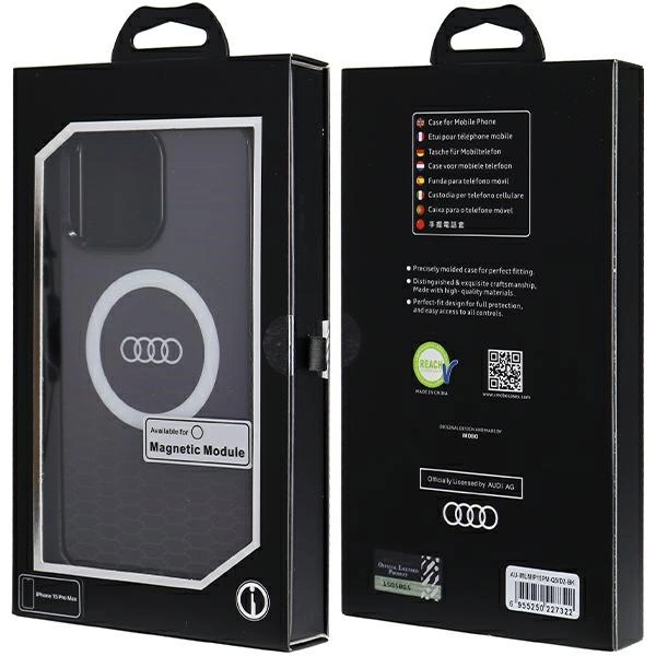 Audi IML Big Logo MagSafe dėklas iPhone 15 Pro Max - juodas - Image 7