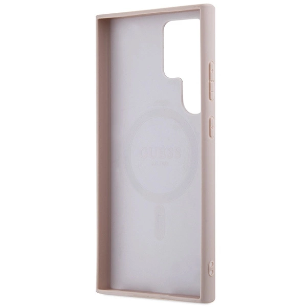 Guess 4G Collection Leather Metal Logo MagSafe dėklas Samsung Galaxy S24 Ultra - rožinis - Image 7