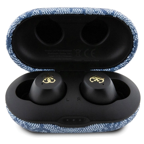 TWS Guess 4G Metal Bluetooth ausinės su ENC dokavimo stotimi - mėlynos - Image 4