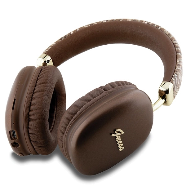 Guess GCube Metallic Script Logo Bluetooth ausinės ant ausų - rudos - Image 2