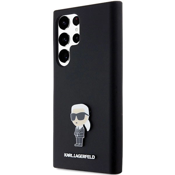 Karl Lagerfeld silikoninis Ikonik Metal Pin dėklas Samsung Galaxy S23 Ultra - juodas - Image 2