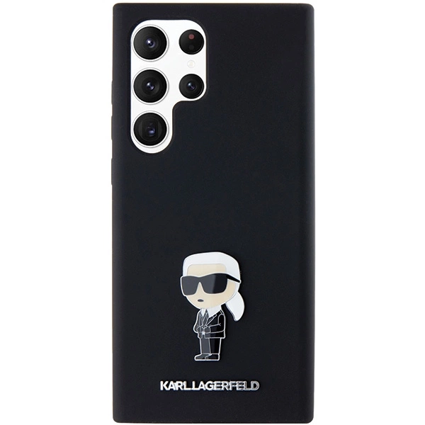 Karl Lagerfeld silikoninis Ikonik Metal Pin dėklas Samsung Galaxy S23 Ultra - juodas - Image 3
