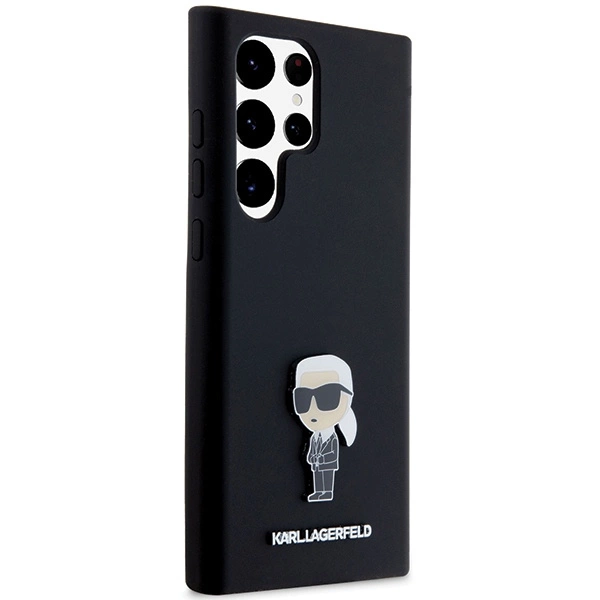 Karl Lagerfeld silikoninis Ikonik Metal Pin dėklas Samsung Galaxy S23 Ultra - juodas - Image 4