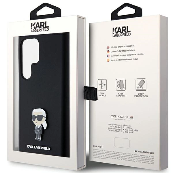 Karl Lagerfeld silikoninis Ikonik Metal Pin dėklas Samsung Galaxy S23 Ultra - juodas - Image 8