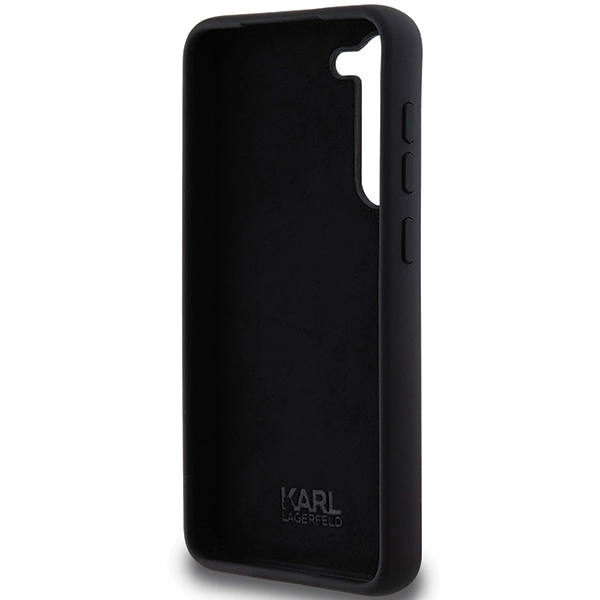 Karl Lagerfeld silikoninis Karl & Choupette Metal Pin dėklas Samsung Galaxy S23+ - juodas - Image 7
