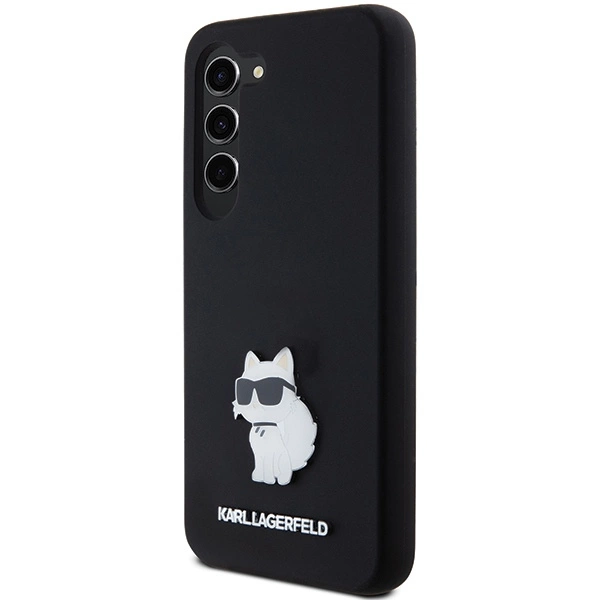 Karl Lagerfeld silikoninis Choupette Metal Pin dėklas Samsung Galaxy S23 - juodas - Image 2