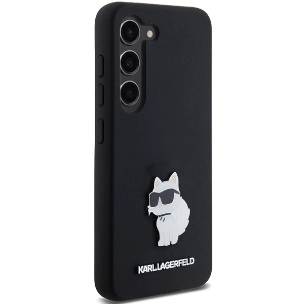 Karl Lagerfeld silikoninis Choupette Metal Pin dėklas Samsung Galaxy S23 - juodas - Image 4