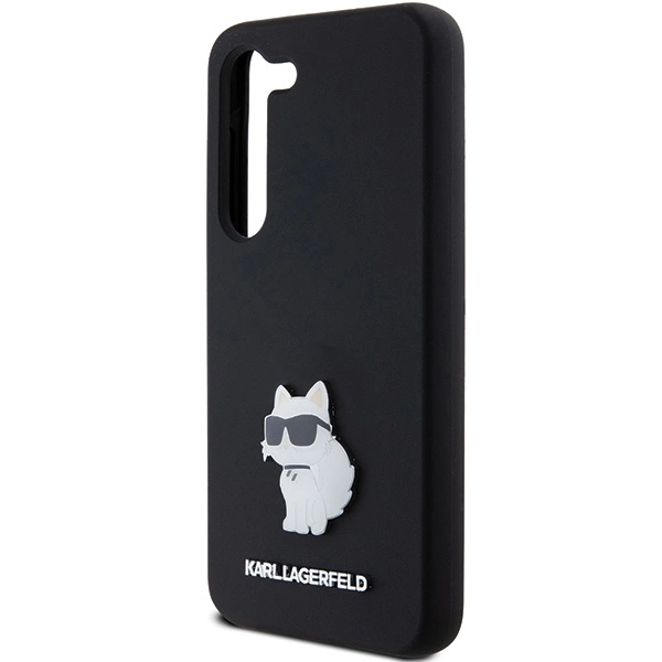 Karl Lagerfeld silikoninis Choupette Metal Pin dėklas Samsung Galaxy S23 - juodas - Image 6