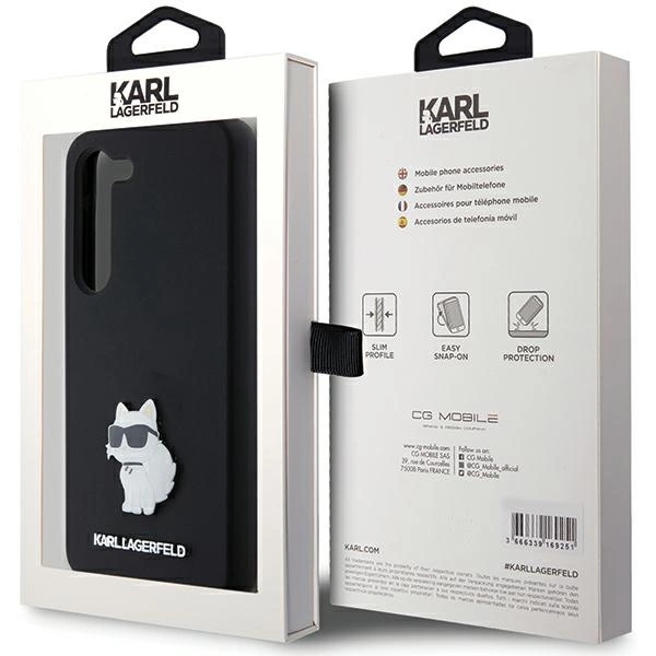 Karl Lagerfeld silikoninis Choupette Metal Pin dėklas Samsung Galaxy S23 - juodas - Image 8