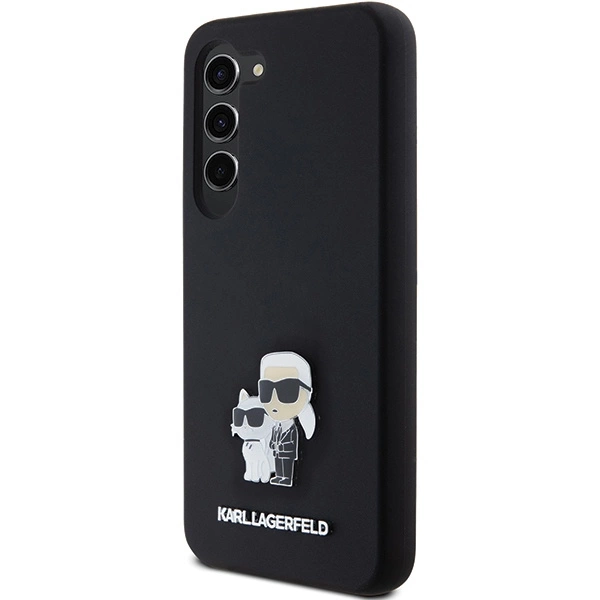 Karl Lagerfeld silikoninis Karl & Choupette Metal Pin dėklas Samsung Galaxy S23 - juodas - Image 2