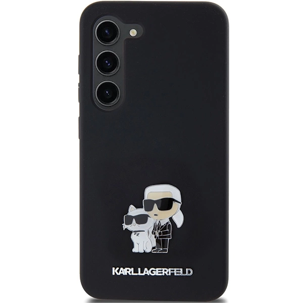 Karl Lagerfeld silikoninis Karl & Choupette Metal Pin dėklas Samsung Galaxy S23 - juodas - Image 3