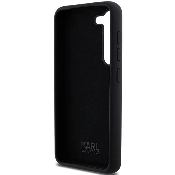 Karl Lagerfeld silikoninis Karl & Choupette Metal Pin dėklas Samsung Galaxy S23 - juodas - Image 7