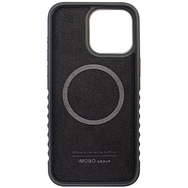 Audi natūralios odos dėklas su MagSafe iPhone 14 Pro Max - juodas ir raudonas - Image 6