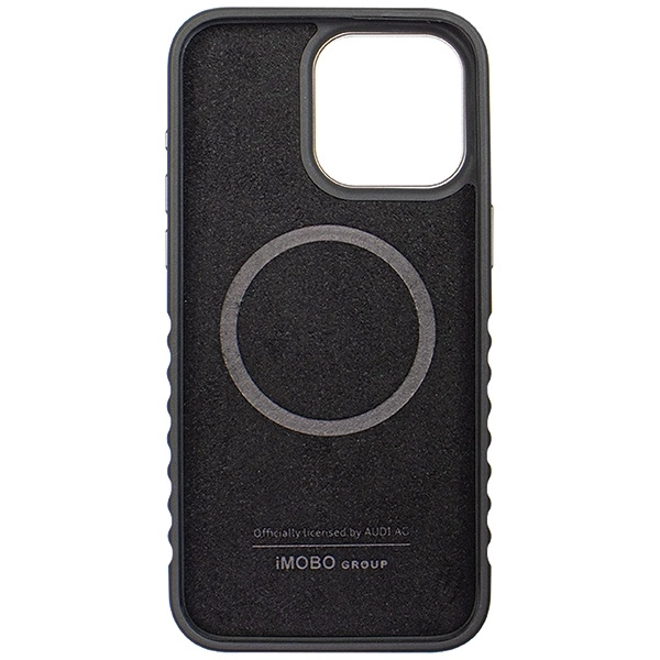 Audi natūralios odos dėklas su MagSafe iPhone 15 Pro Max - juodas ir raudonas - Image 8