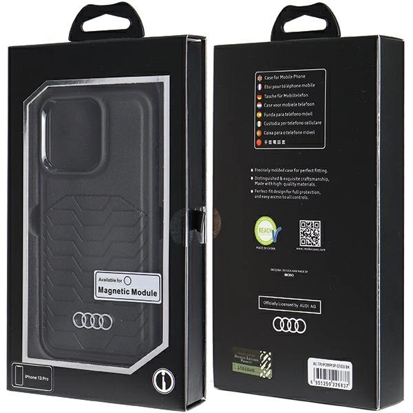 Audi sintetinės odos dėklas su MagSafe iPhone 13 Pro / 13 - juodas - Image 7