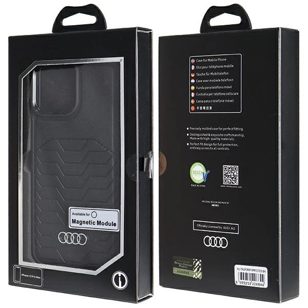 Audi sintetinės odos dėklas su MagSafe iPhone 13 Pro Max - juodas - Image 7