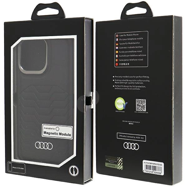 Audi sintetinės odos dėklas su MagSafe iPhone 14 Pro Max - juodas - Image 7