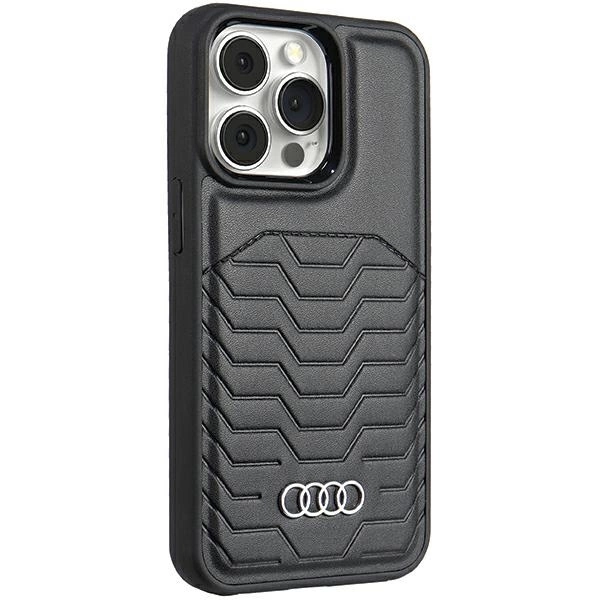 Audi sintetinės odos dėklas su MagSafe iPhone 15 Pro - juodas - Image 2