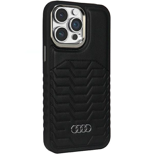 Audi sintetinės odos dėklas su MagSafe iPhone 15 Pro - juodas - Image 6