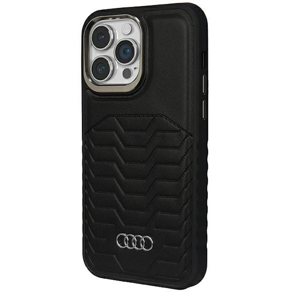 Audi sintetinės odos dėklas su MagSafe iPhone 15 Pro Max - juodas - Image 2
