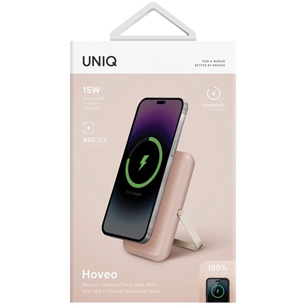 Powerbank Uniq Hoveo magnetinis 5000mAh USB-C 20W PD - rožinis - Image 7