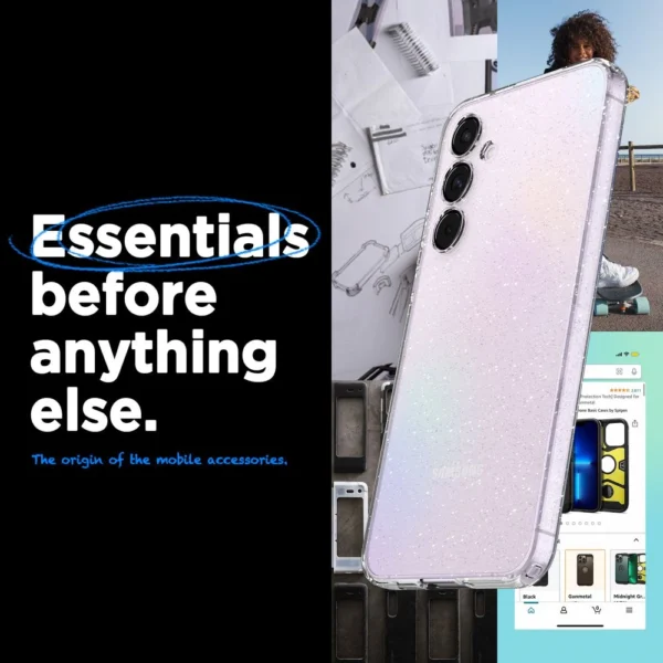 Spigen Liquid Crystal dėklas Samsung Galaxy A55 5G - permatomas su blizgučiais - Image 19