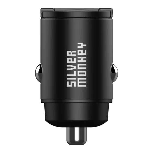 Silver Monkey PDQC-CPCT30-SM 30W automobilinis įkroviklis 1x USB-C PD 1x USB-A QC - juodas - Image 3