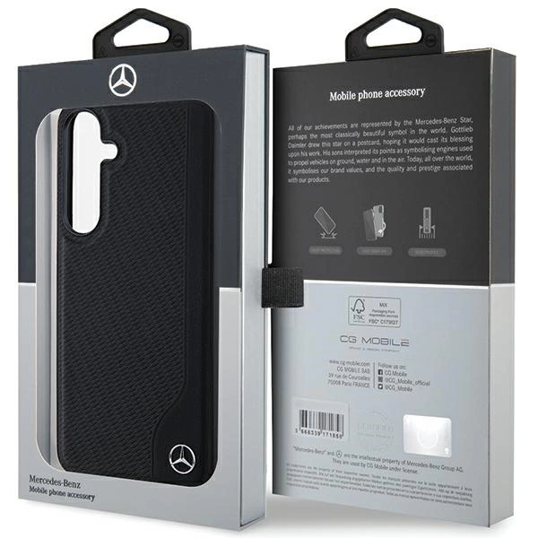 Mercedes Leather Debossed Line MagSafe dėklas Samsung Galaxy S24 - juodas - Image 8