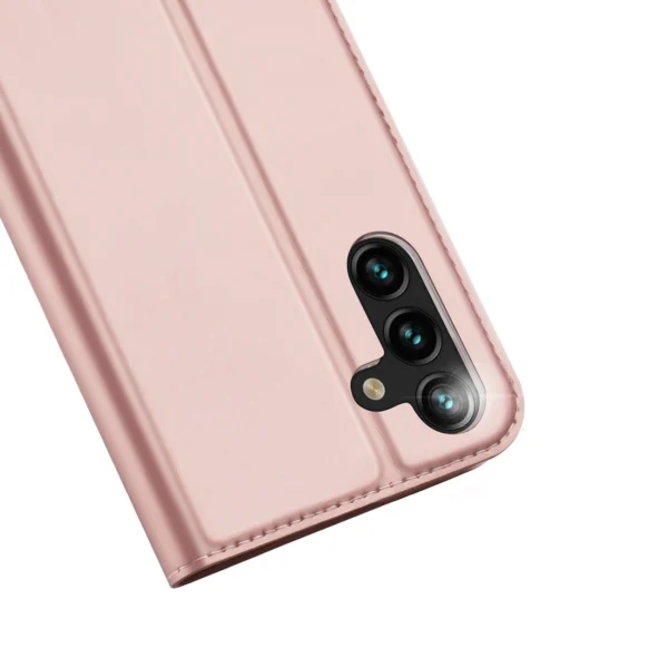 Dux Ducis Skin Pro dėklas Samsung Galaxy A14 4G / 5G su atverčiamu dangčiu, kortelių kišene ir stovu - rožinis - Image 3