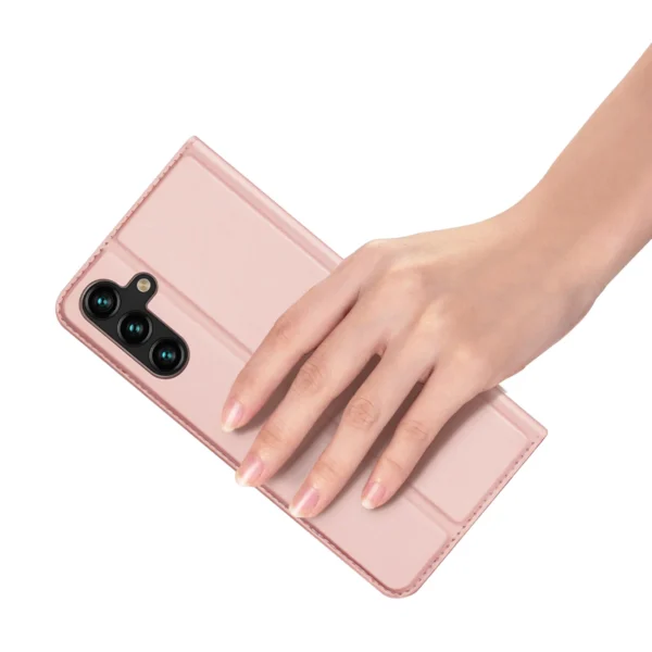 Dux Ducis Skin Pro dėklas Samsung Galaxy A14 4G / 5G su atverčiamu dangčiu, kortelių kišene ir stovu - rožinis - Image 7
