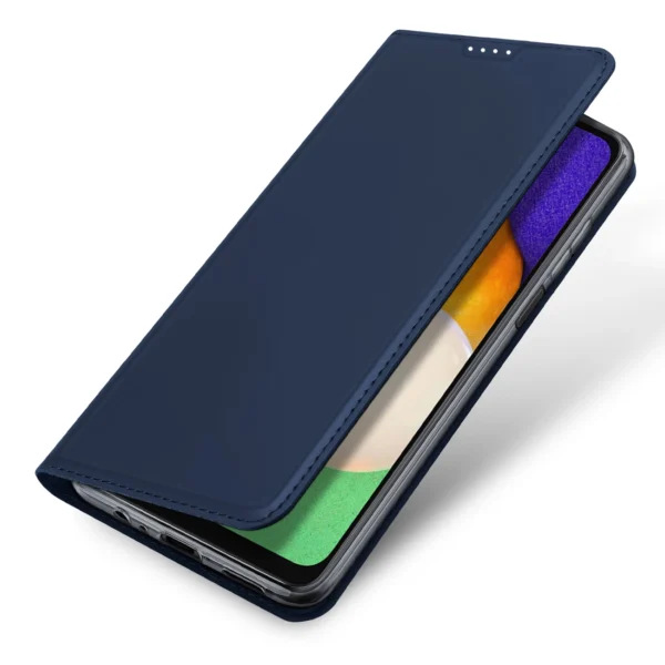 Dux Ducis Skin Pro dėklas Samsung Galaxy A14 4G / 5G su atverčiamu dangčiu, kortelių kišene ir stovu - mėlynas - Image 4