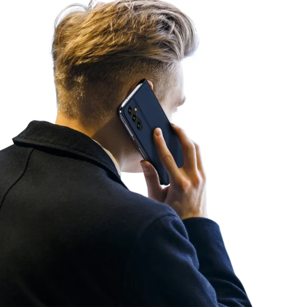Dux Ducis Skin Pro dėklas Samsung Galaxy A14 4G / 5G su atverčiamu dangčiu, kortelių kišene ir stovu - mėlynas - Image 9