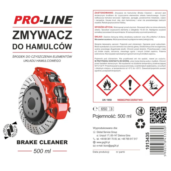 Stabdžių ir stabdžių sistemos valiklis PRO-LINE purškiklis 500 ml - Image 2