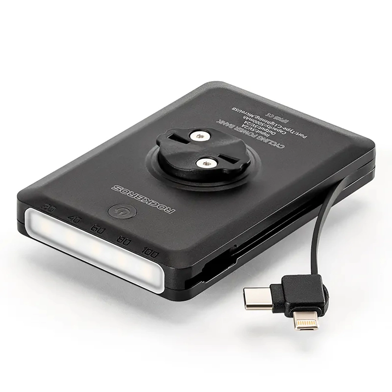 Rockbros JP008 priekinis dviračio žibintas su skaitikliu ir powerbank 5000 mAh, 150 lm, IPX6 – juodas - Image 3
