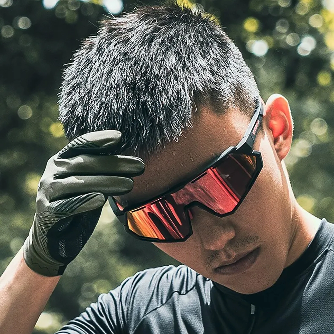 Rockbros 16110006002 smūgius sugeriančios dviračių pirštinės, dydis M – žalia-juoda - Image 11