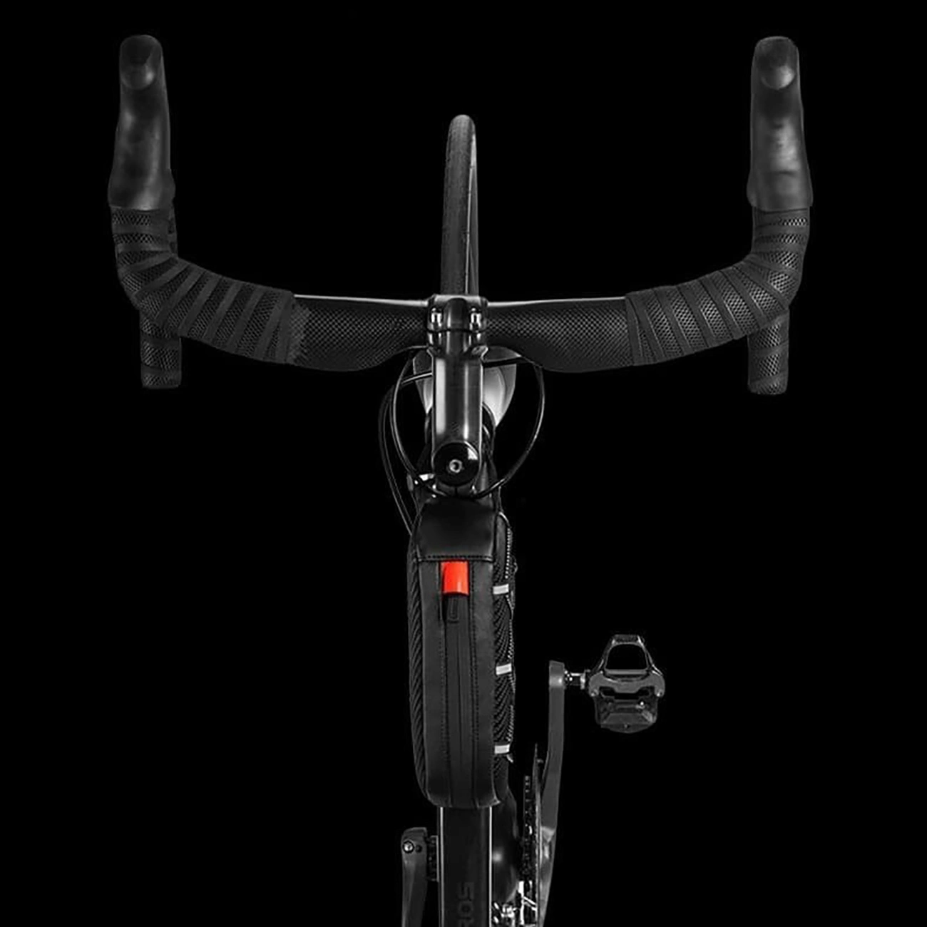 Rockbros 039BK dviračio rėmo krepšys 1 l su pynute – juodas - Image 5