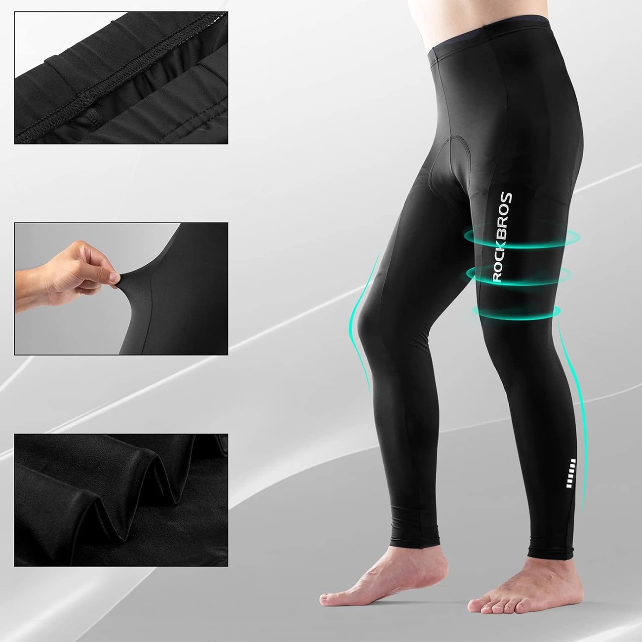 Rockbros RK20044XL kvėpuojančios dviračių kelnės su XXXXL įdėklu – juodos - Image 6