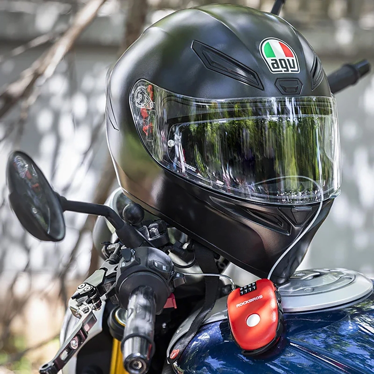 Rockbros 32420981001 dviračio užraktas su ištraukiamu kabeliu – raudonas - Image 7