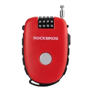 Rockbros 32420981001 bicycle lock with retractable cable - red