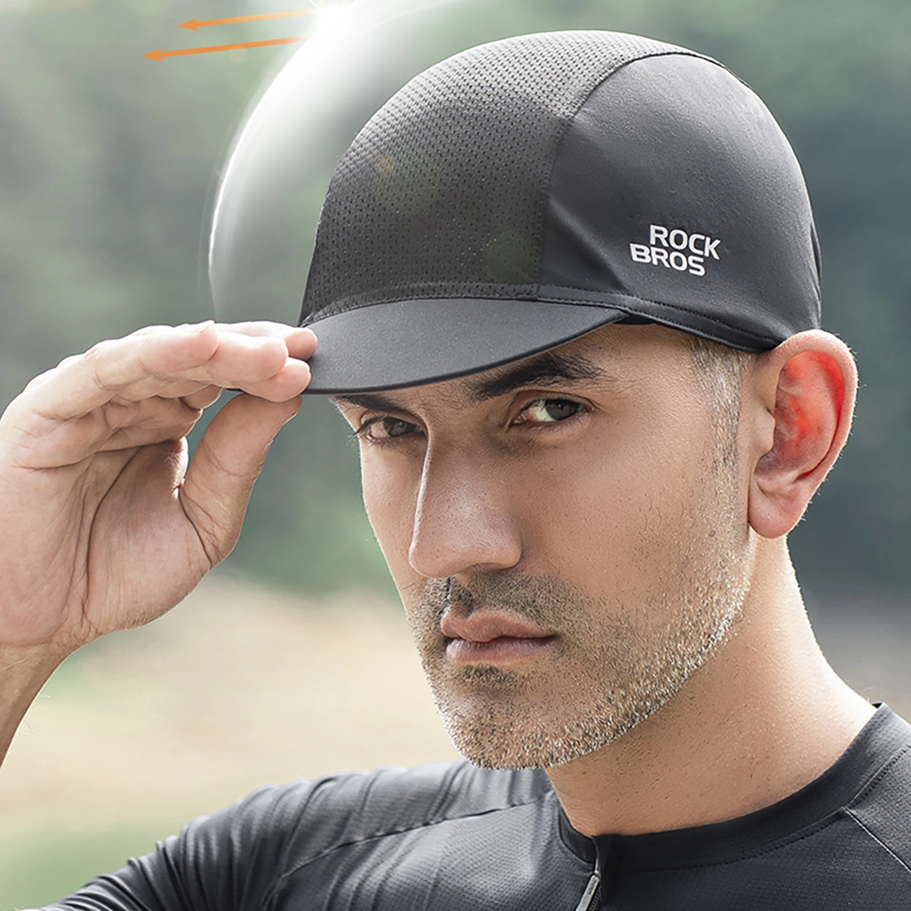 Rockbros 18230005001 dviračių kepurėlė su snapeliu – juoda - Image 12