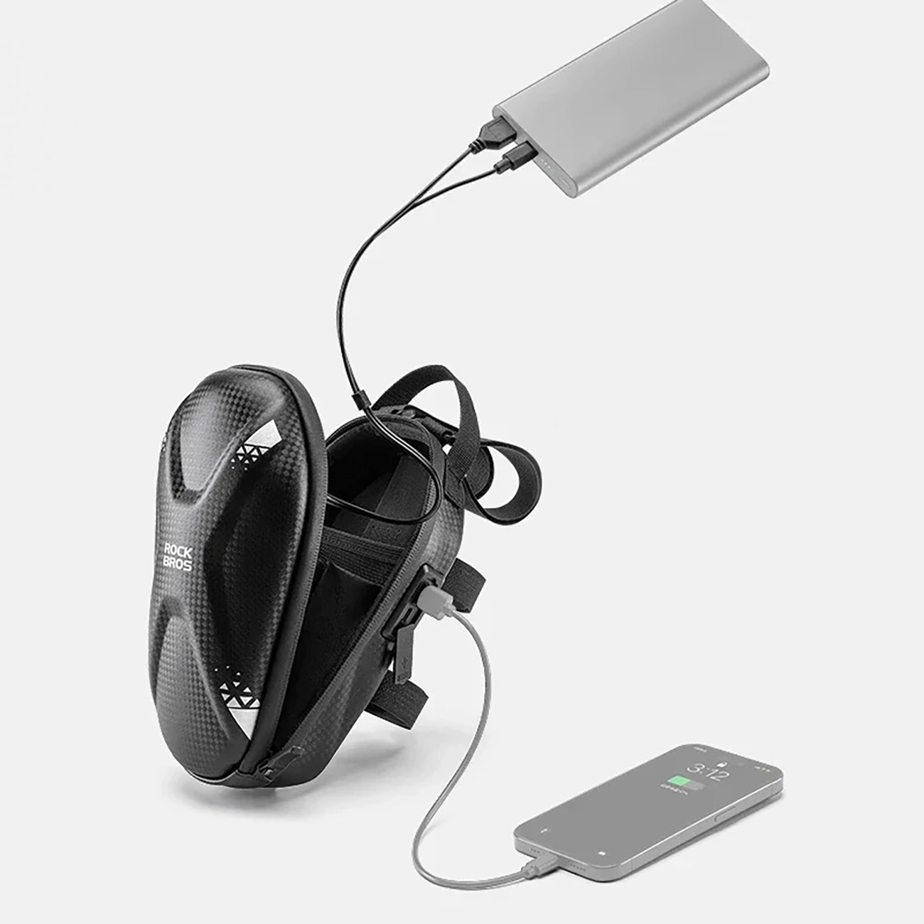 Rockbros 3011006301 krepšys dviračio vairo arba paspirtuko 1,3 l – juodas - Image 2