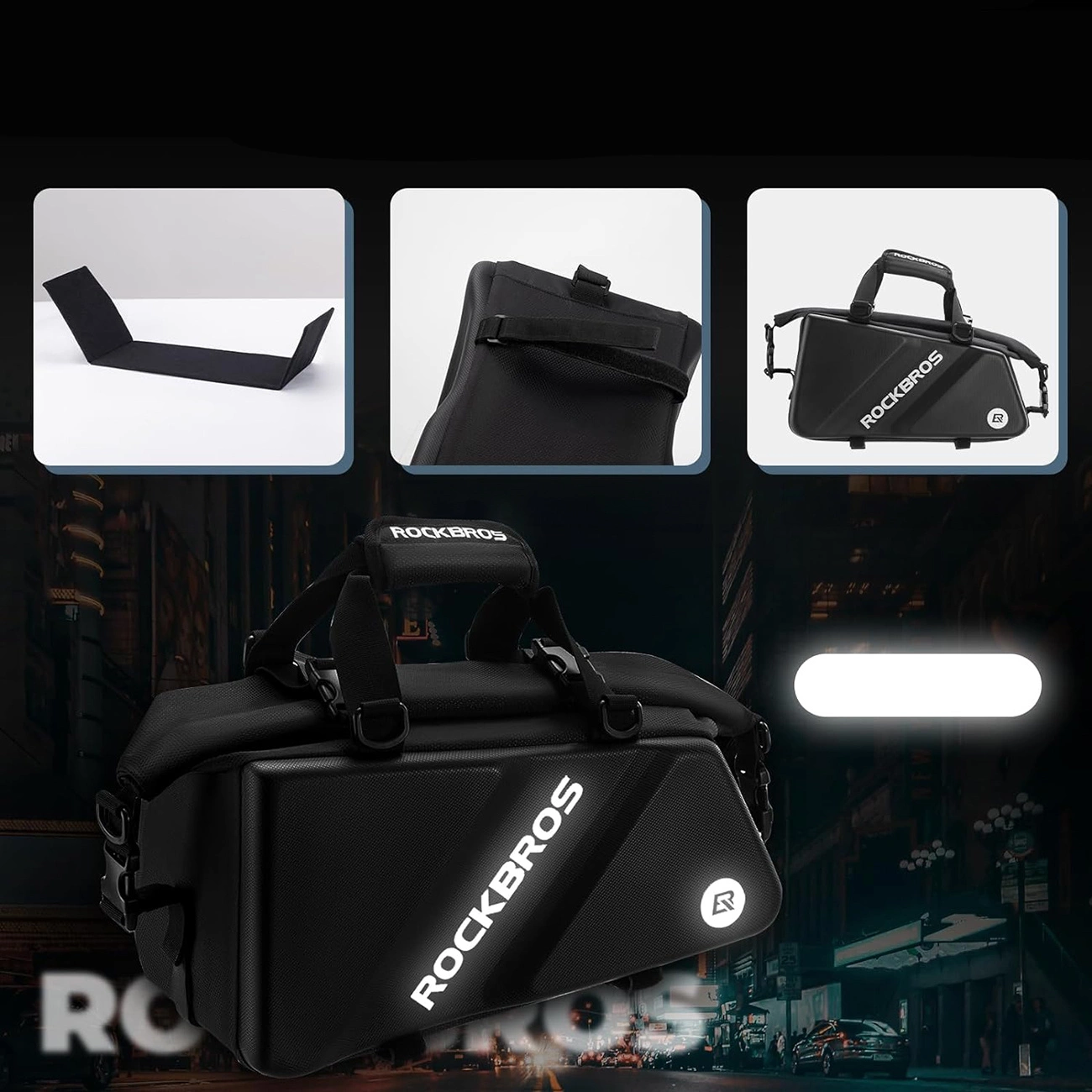 Rockbros 30140090001 dviračio bagažinės krepšys 11,6 l – juodas - Image 10