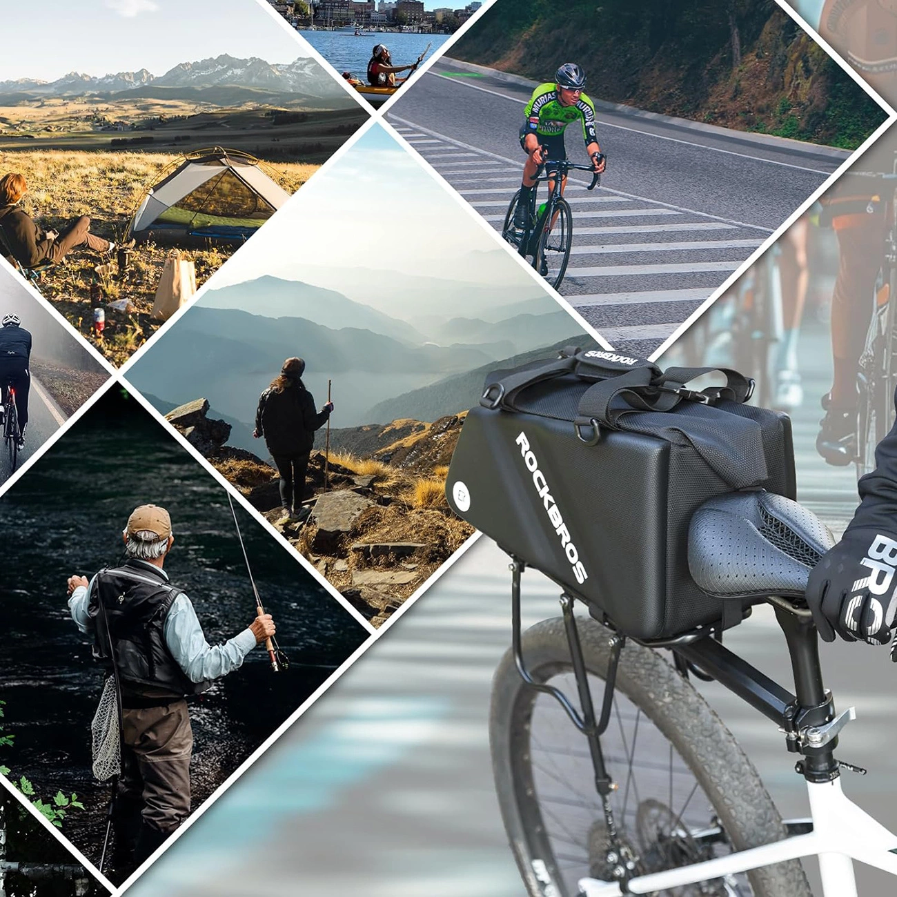 Rockbros 30140090001 dviračio bagažinės krepšys 11,6 l – juodas - Image 11